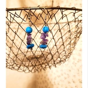 Amethyst beaded earrings